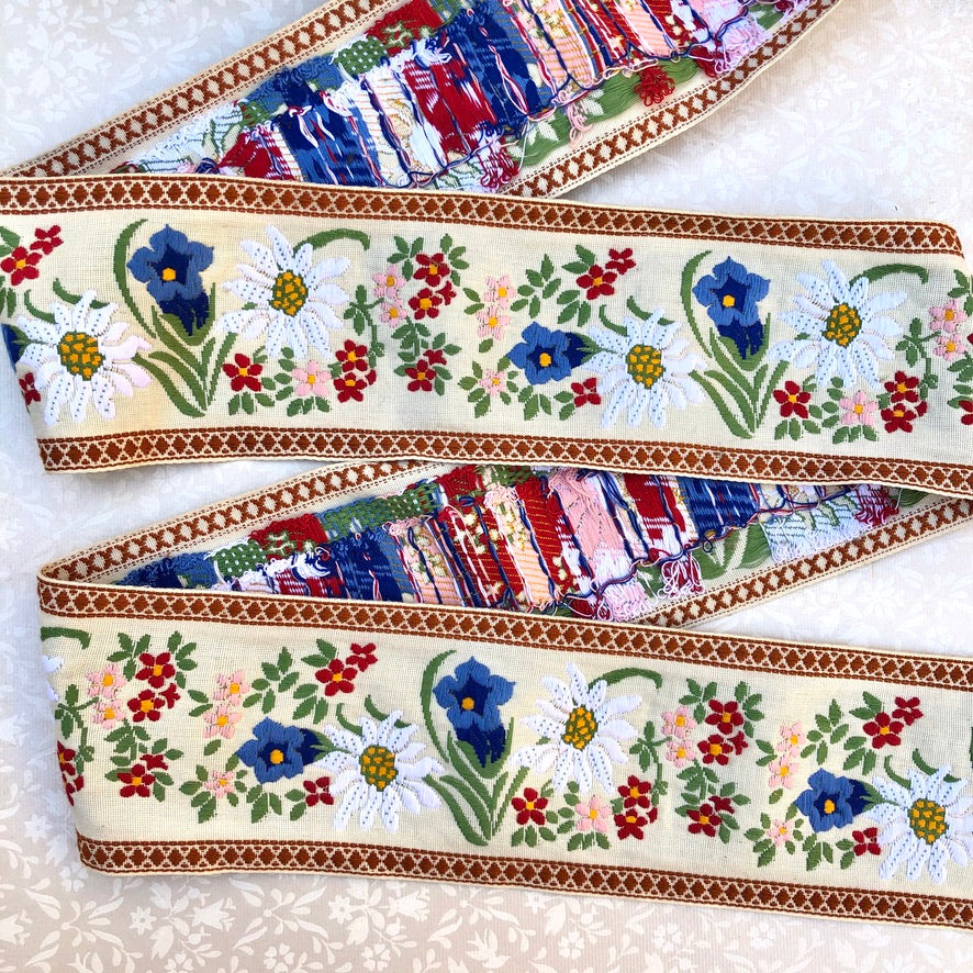 Wide Floral Jacquard Ribbon - 3.75 Inch