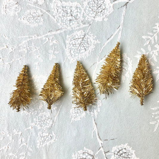 Tiny Gold Metallic Trees
