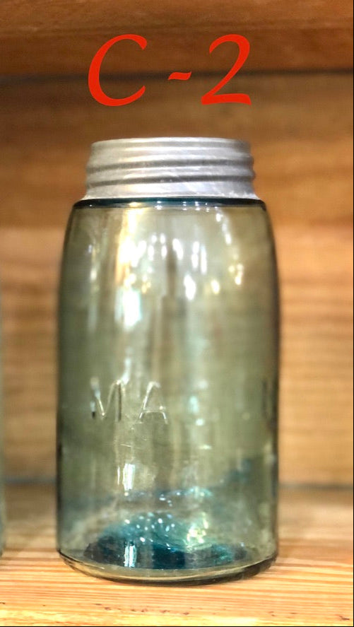 Vintage Aqua Glass Mason Jars