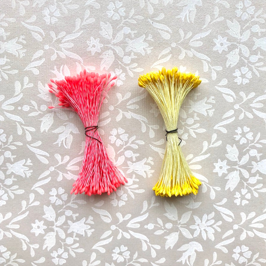 Vintage Flower Stamens, Single Color - 2 Pack
