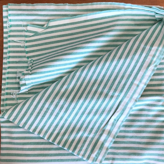 Green Stripes Ticking Fabric