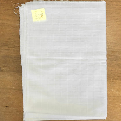 White Woven Window Pane Fabric