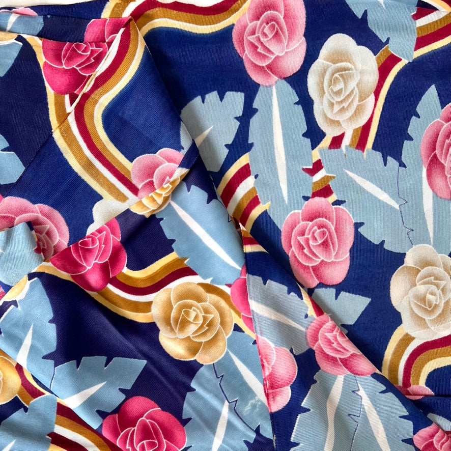 Deco Flowers Jersey Knit Fabric – Rose Mille