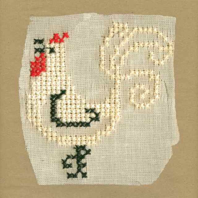 White_Vintage_Applique_Cross_Stitch_Rooster