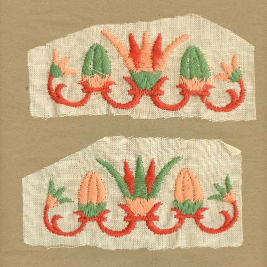 Orange_Vintage_Applique_Egyptian_Motif