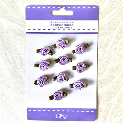Little Rolled Ribbon Flowers - Multiple Colorways