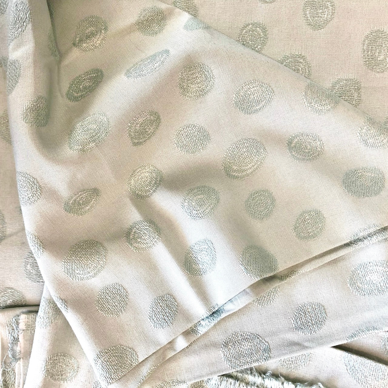 Seafoam Woven Circle Rayon Fabric