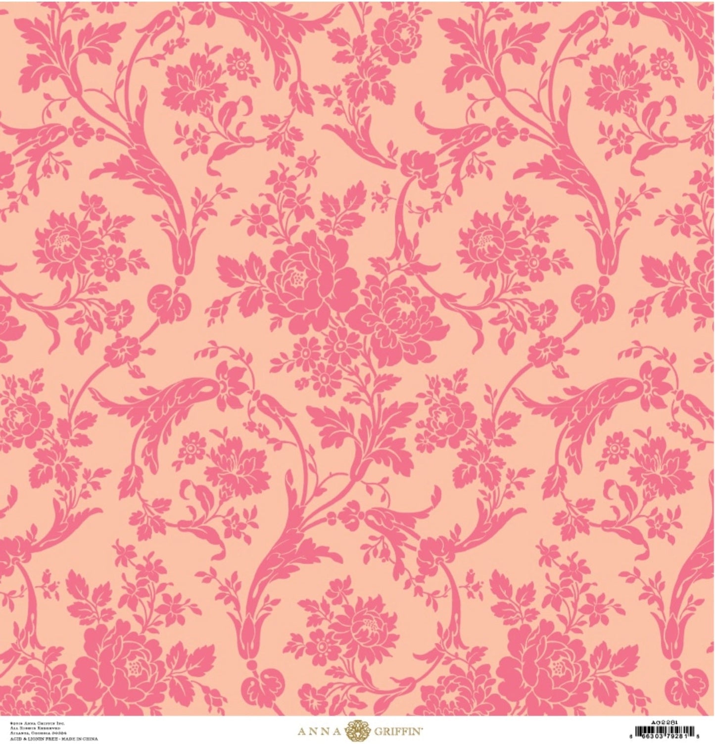 Coral Floral - Anna Griffin Scrapbook Papers