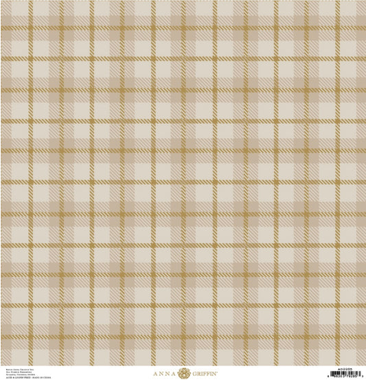 Grey Gold Wallace Plaid - Anna Griffin Cardstock