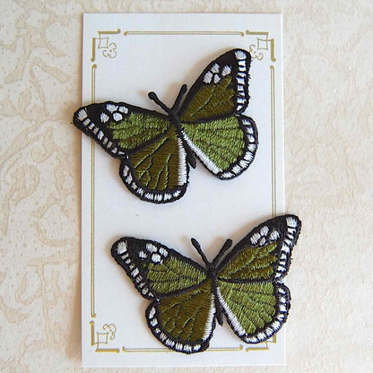Embroidered Butterfly  Appliques, Pair