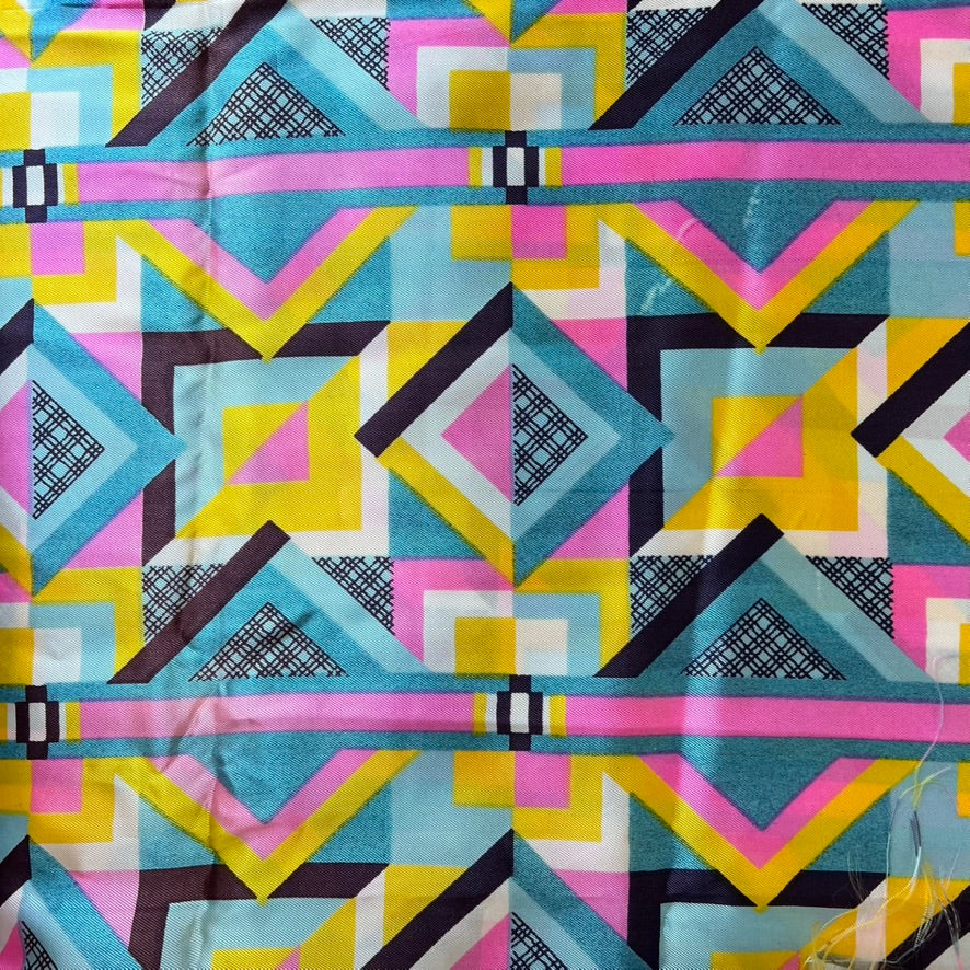 Color Block Vintage Satin Fabric