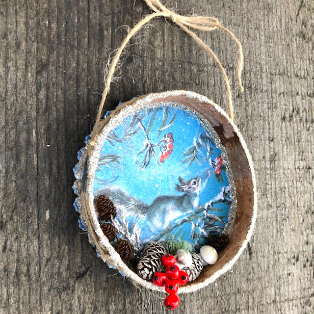 Birch Bark Hollow Ornaments