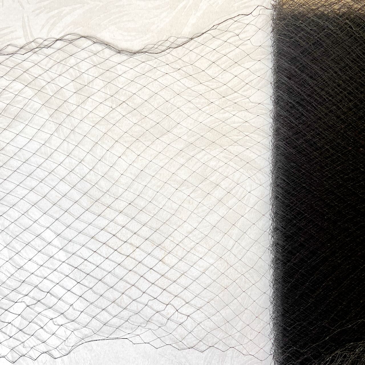 Fine Black Vintage Silk Millinery Netting