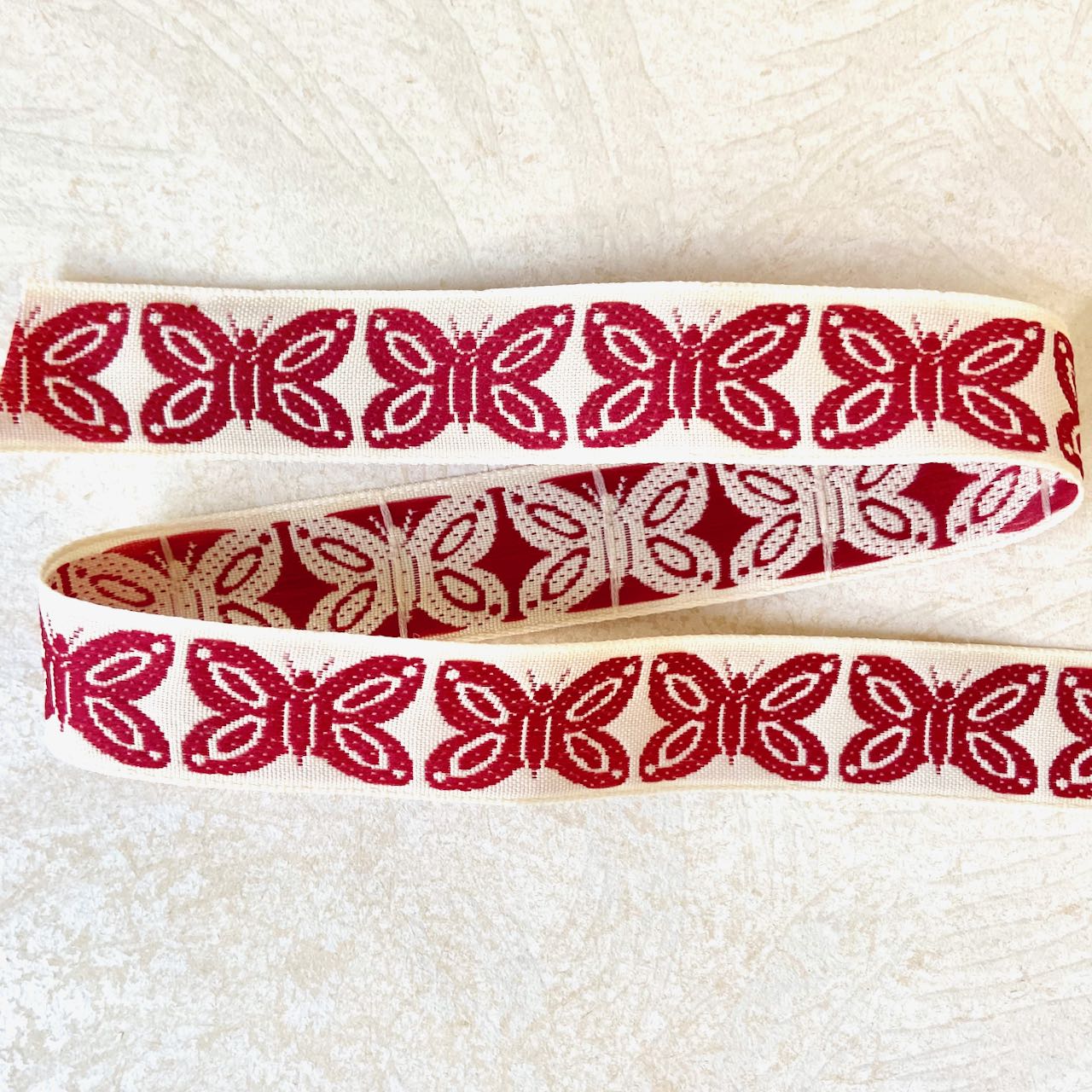Butterfly_Jacquard_Ribbon_Red
