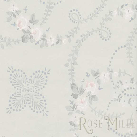 Rosebud Garland in Pink - Signature Vintage Scrapbook Papers