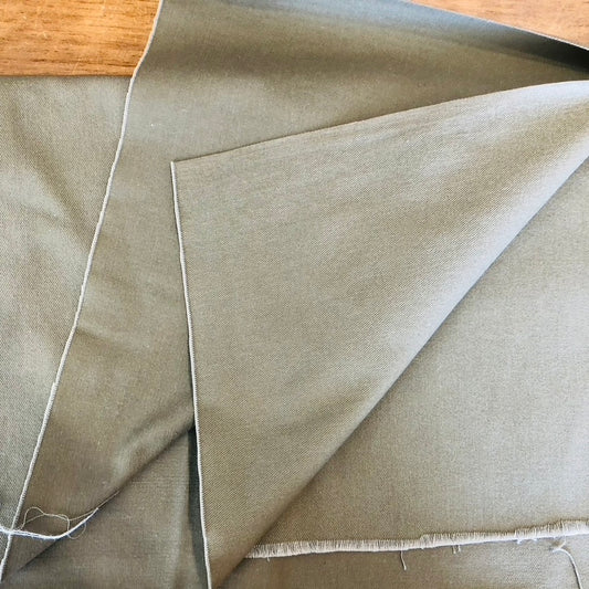 Kaki Taupe Twill Weave Cotton Fabric