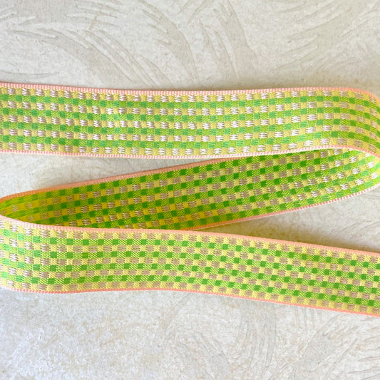Checker_Jacquard_Ribbon_Green_Yellow