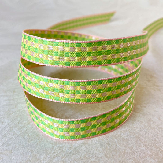 Checkered_Jacquard_Ribbon_Green_Yellow