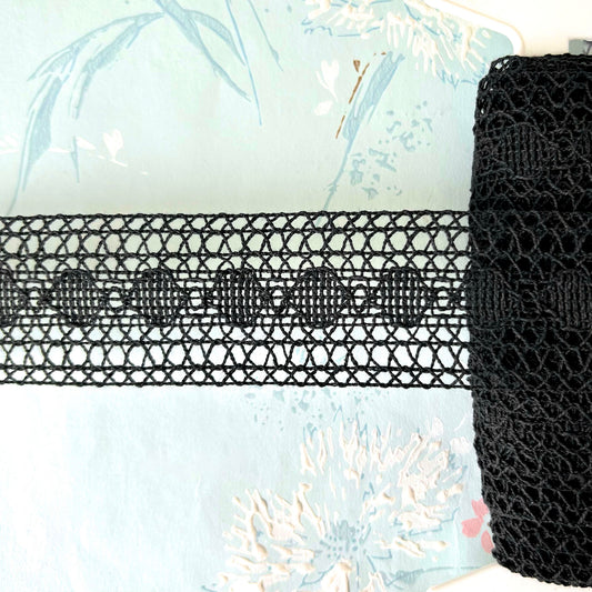 Crushed Velvet & Crochet Lace Ribbon Trim – Rose Mille