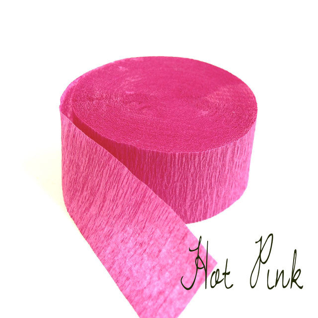 Pink Crepe Paper Streamers, Set of 5 Rolls of Pretty Pink and Gold  Streamers by Meri Meri, Each Roll is 33