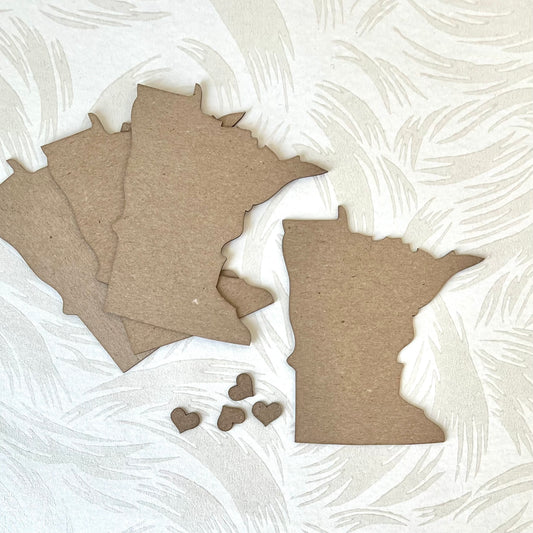 Die-Cut Chipboard State of Minnesota - 4 Pieces