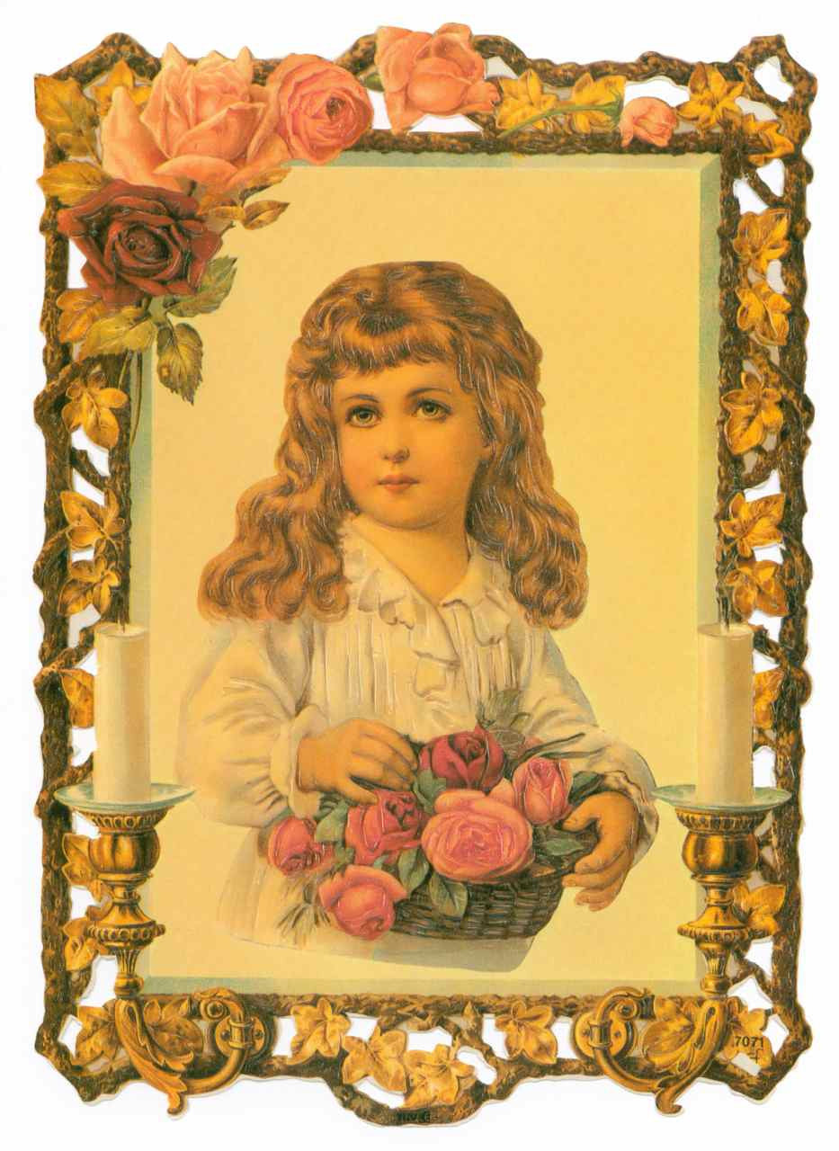 Framed in Roses Young Girl