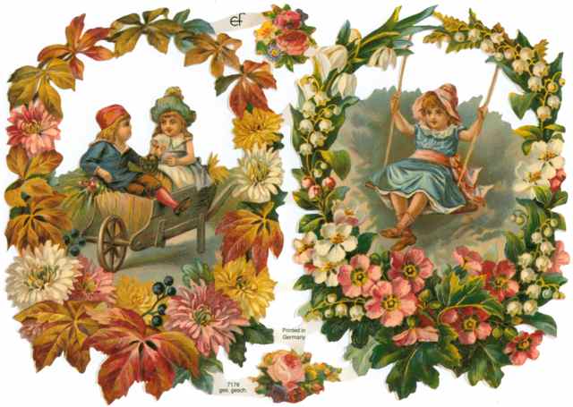 Scrapbook Pictures, Flowers and Children Playing