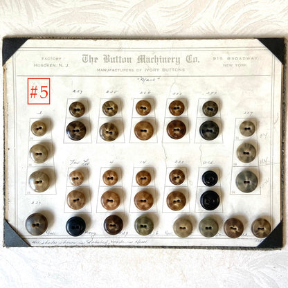Button Salesman Sample Cards - White with Corners - The Button Machinery Co.