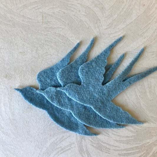 Blue Birds Felted Wool Shapes
