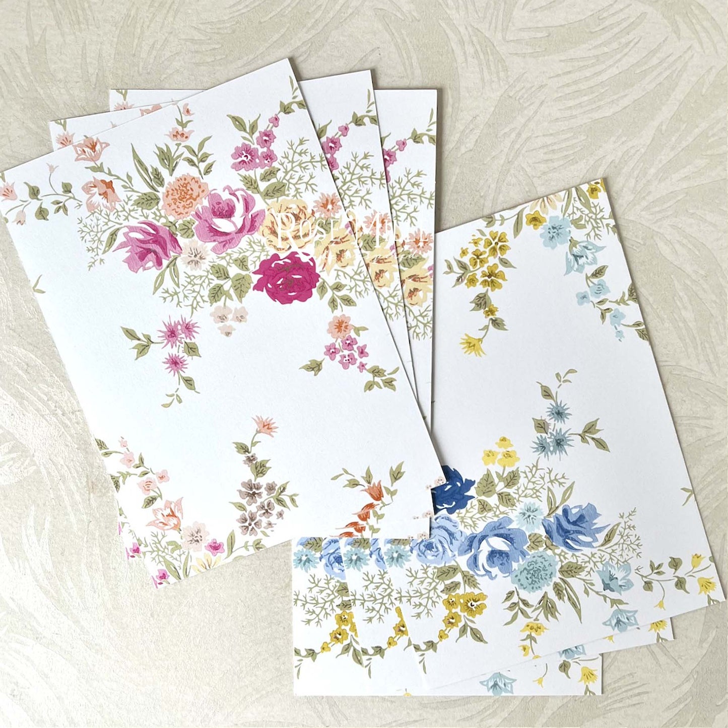 Roses on White - 5 x 7 Layering Cards