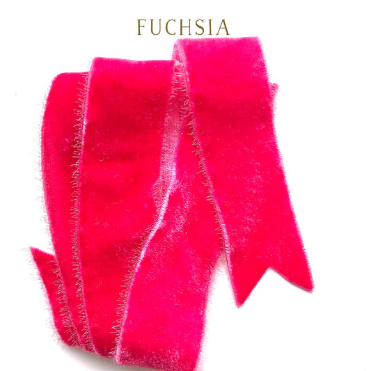 Hand Dyed Silk Velvet Ribbon