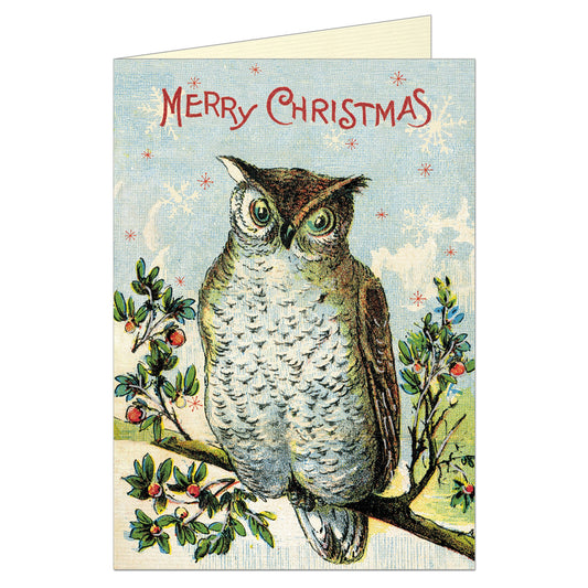 Christmas Card by Cavallini, Christmas Owl