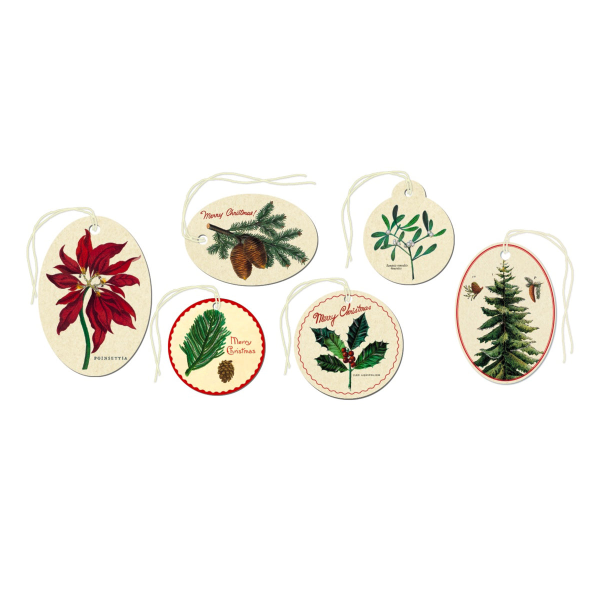 Vintage Botanical Christmas Gift Tags