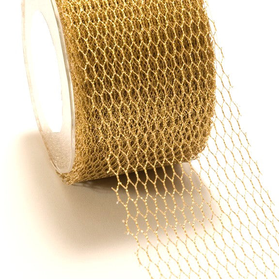 Metallic Gold Mesh Net Ribbon