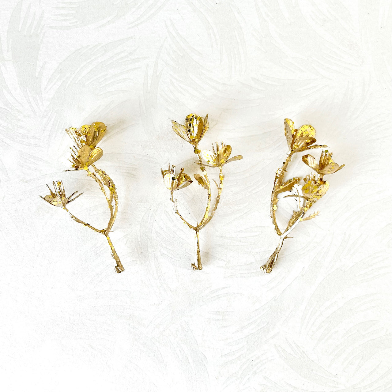 Gold Glitter Wild Flower Spray – Rose Mille