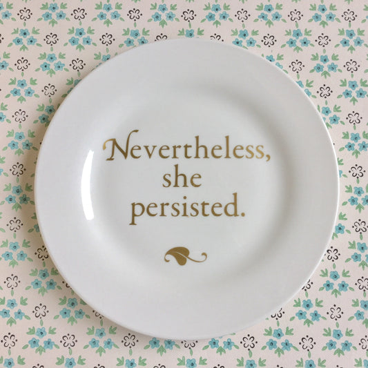 Hanging Plate "Nevertheless, she persisted."