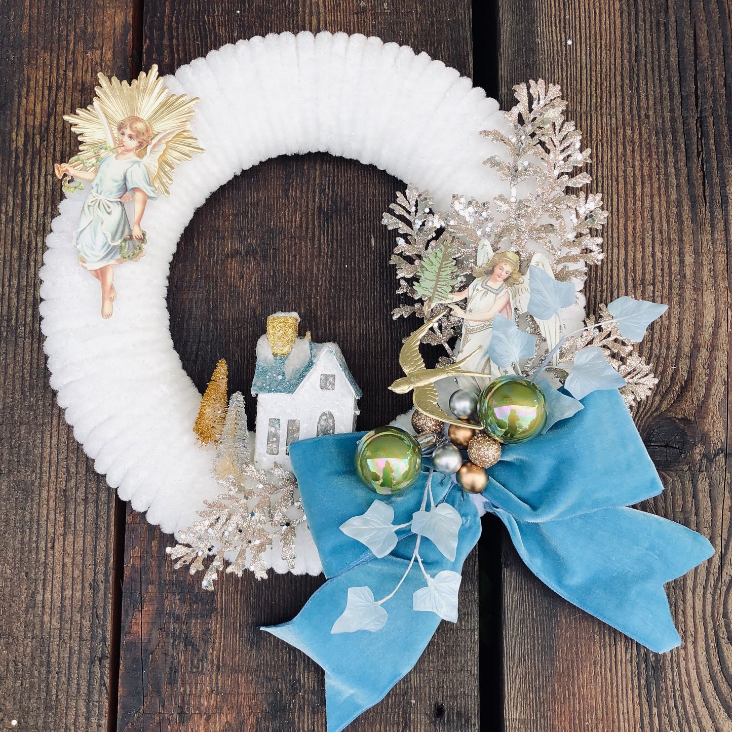 Hand Made Vintage Chenille Wreath