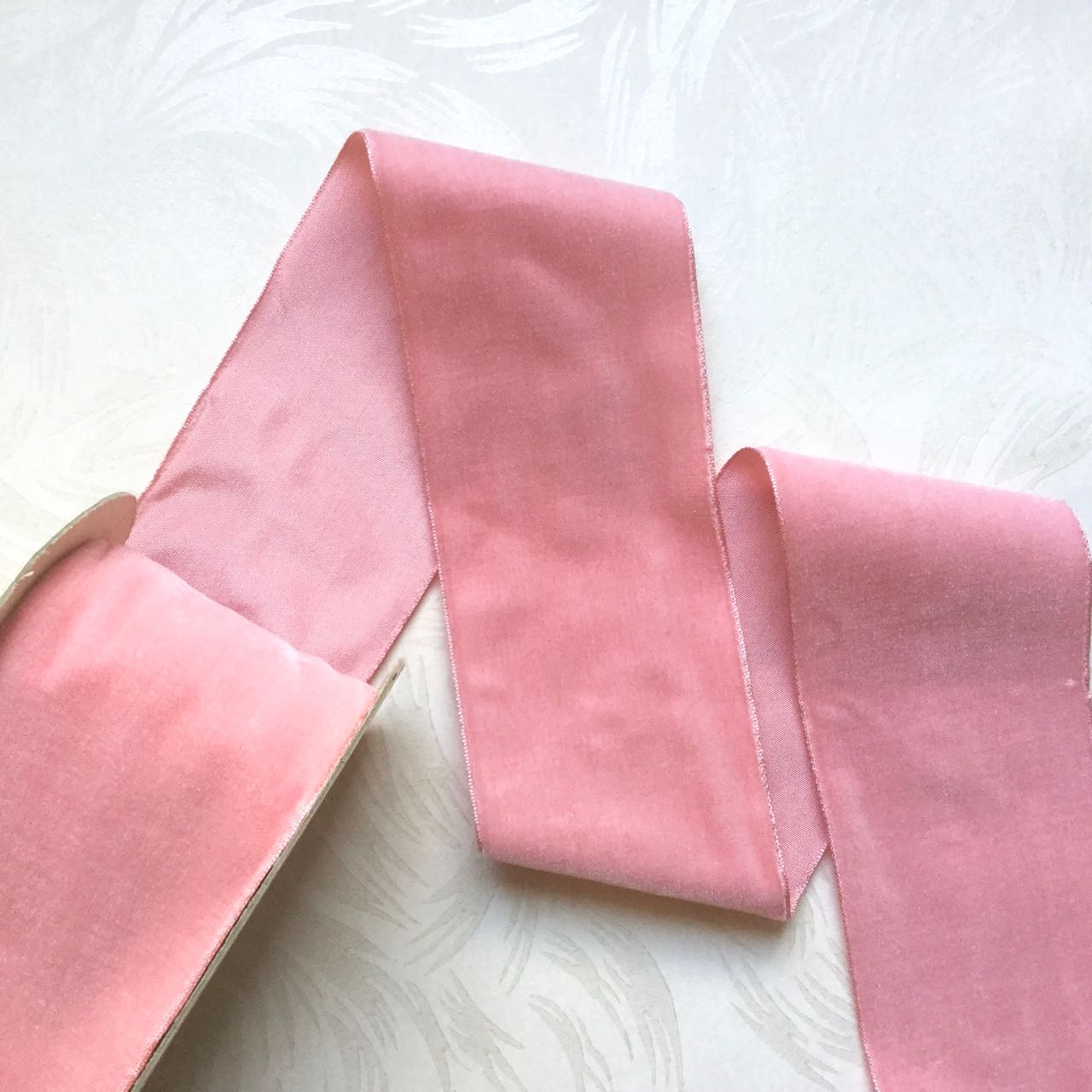 Hot Pink Velvet Ribbon with Taffeta Backing