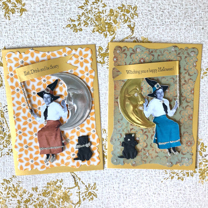 Witchy Halloween Moon Card Kit