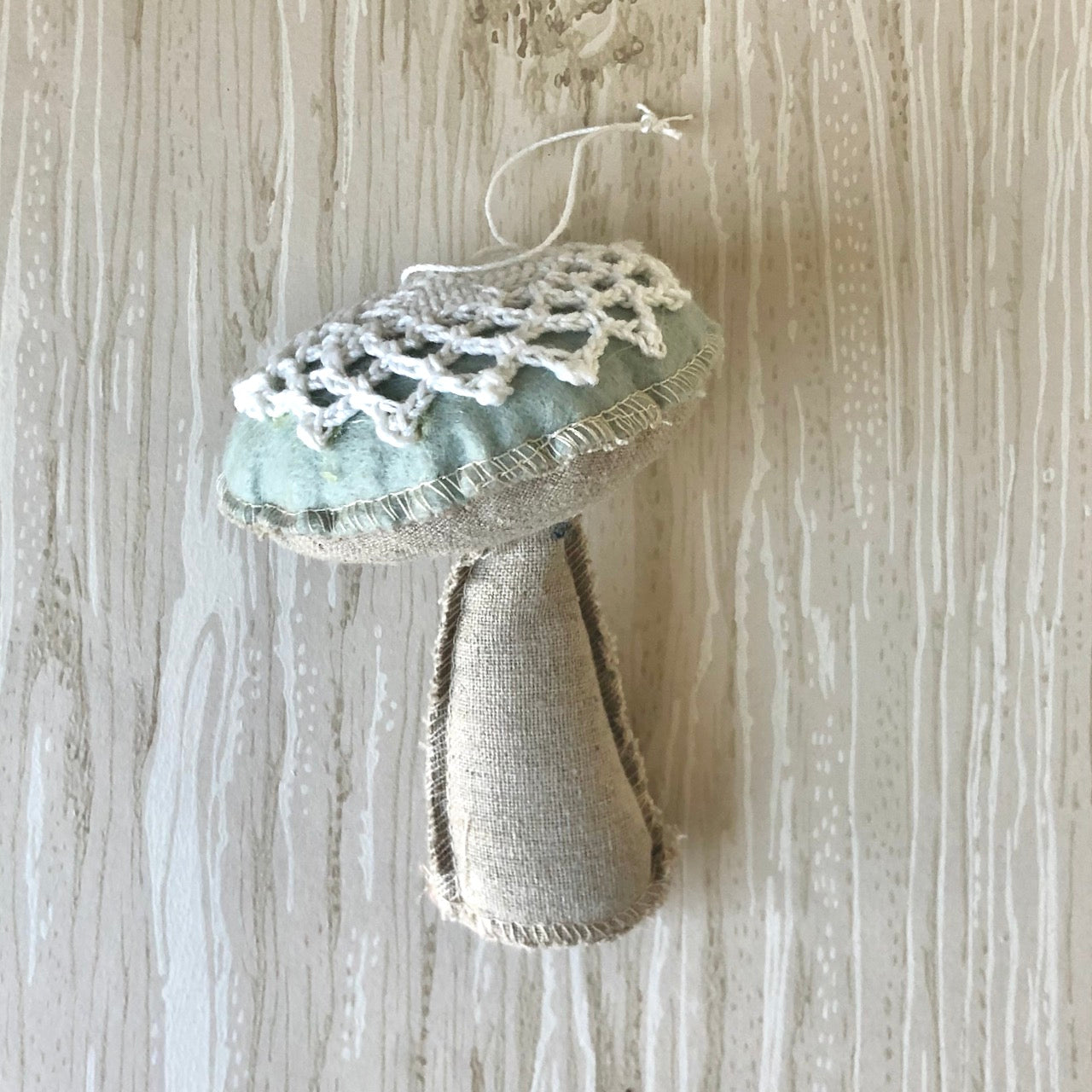 Crochet Lace Mushroom Ornaments