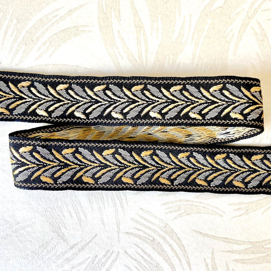    Leaf_Jacquard_Ribbon_Black