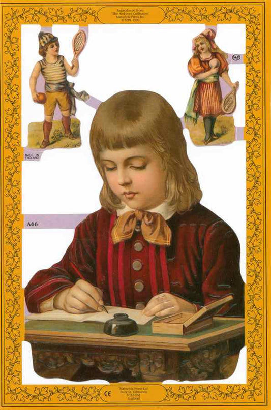 Scrapbook Pictures, Girl at Writing Desk