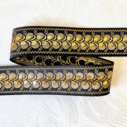 Metallic Leaf Jacquard Ribbon