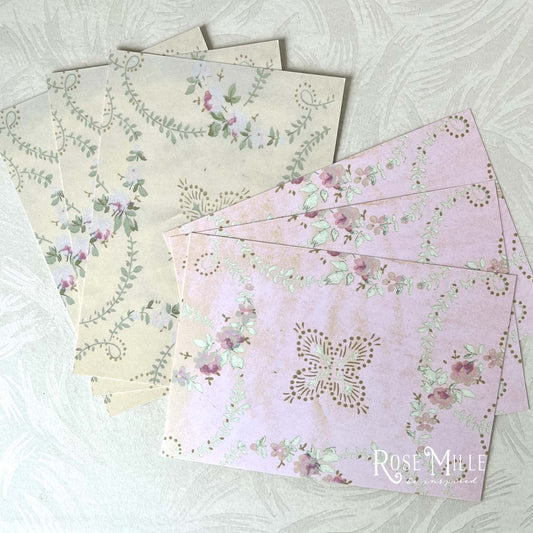 Pink and Cream Rose Garland - 5 x 7 Layering Cards