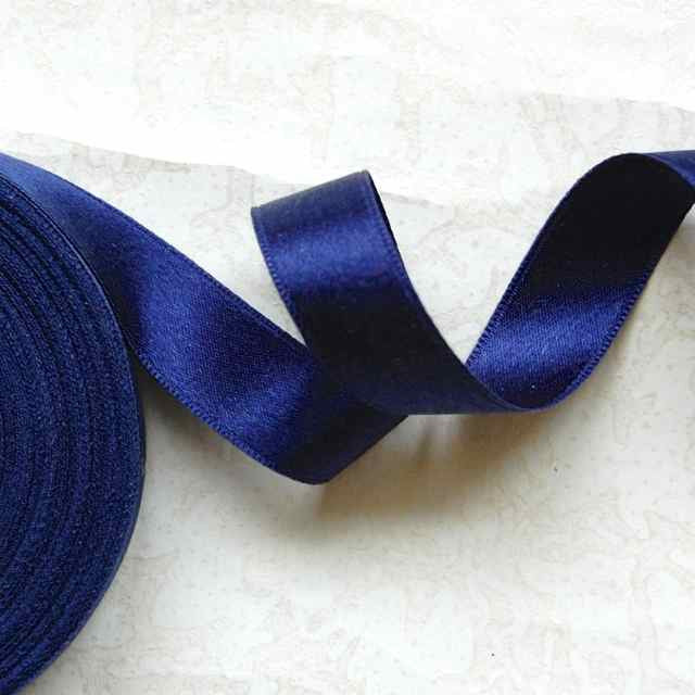 Navy Blue Silk Satin Ribbon