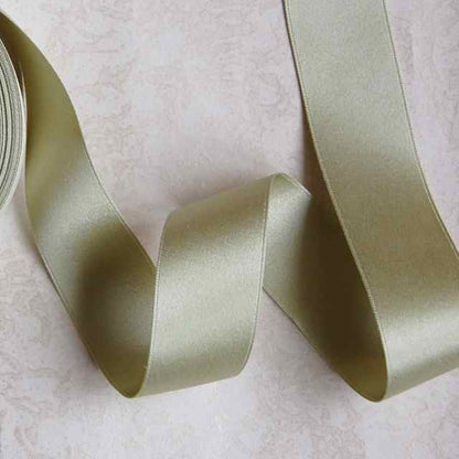 Sage Green Double Face Silk Satin Ribbon 36mm