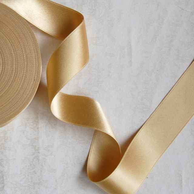 100% Polyester Double Sided Satin Ribbon, 6mm beige (1/4 inch)