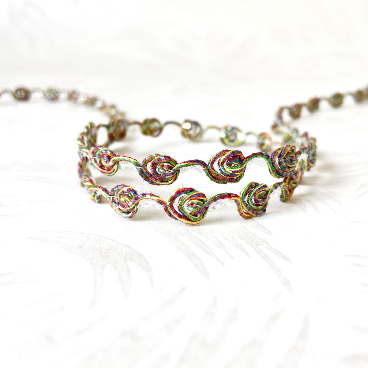 Iridescent Rainbow Rosebud Rococo Braid – Rose Mille