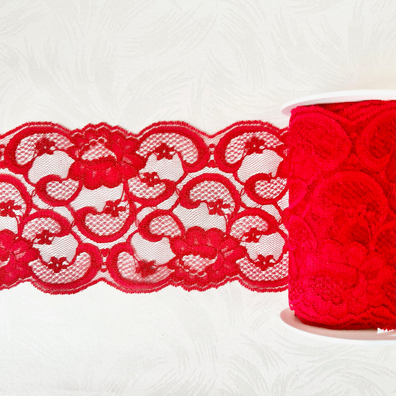 Light Red Lace Red Floral Flat Lace – Rose Mille