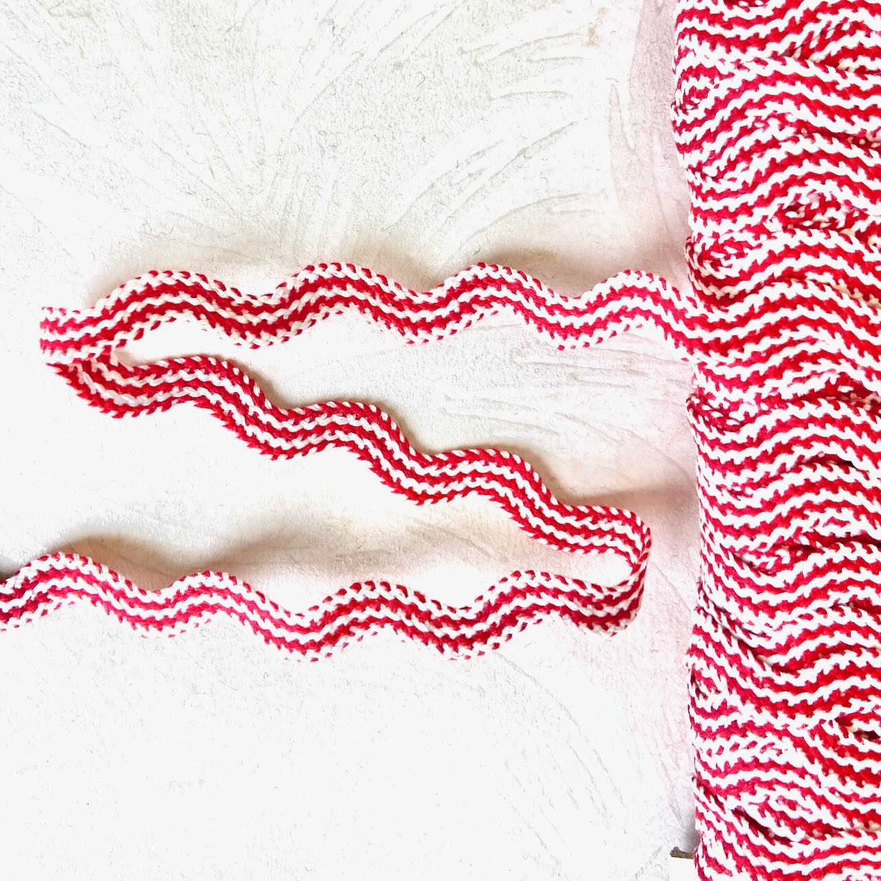 Red Ric Rac Ribbon Red & White Ric Rac – Rose Mille